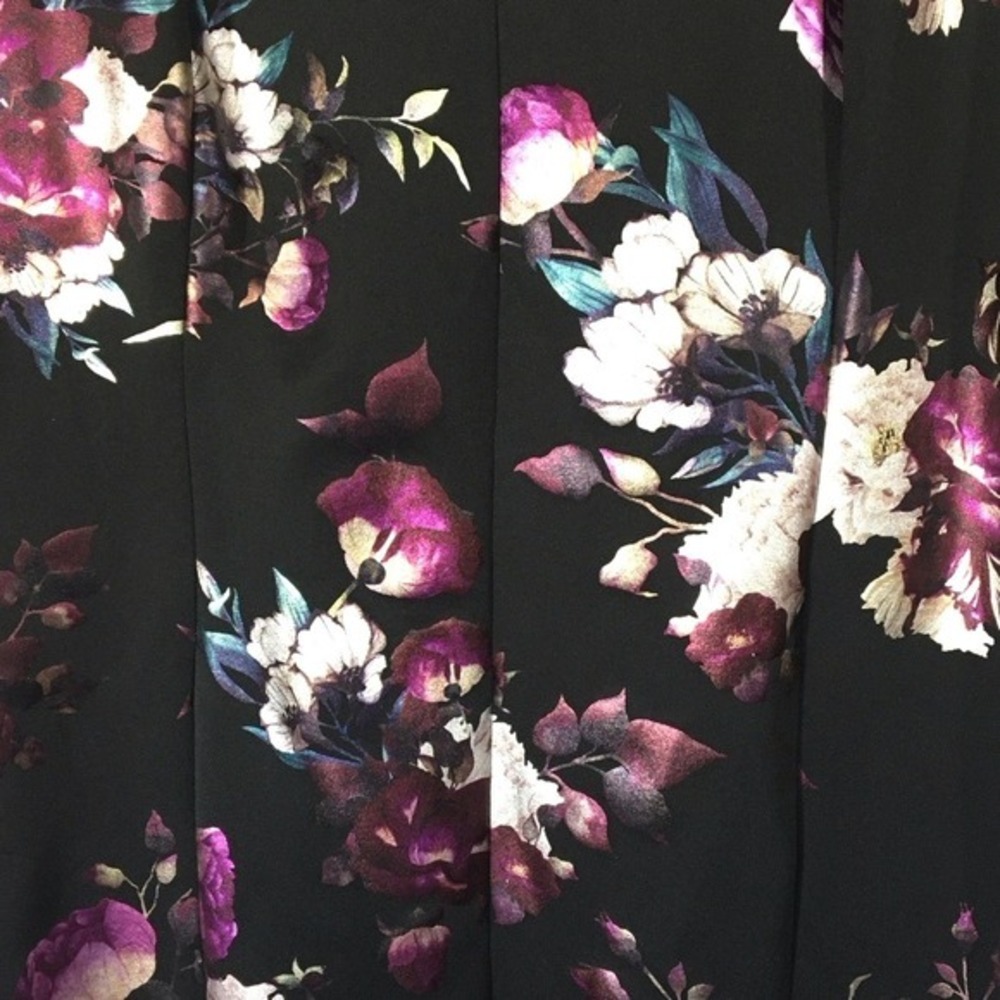 EnFocus Studio Floral Cold Shoulder Sheath Dress 20W‎ Black Purple - Picture 3 of 7